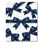 Elegant Midnight Navy Satin Ribbon Rug