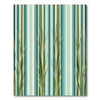 Coastal Green Grassy Stripes Rug