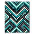 Geometric Teal And Charcoal Angular Illusion Rug