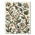 Elegant Cream Botanical Scroll Vine Rug