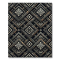 Tribal Face Interlocking Diamond Rug