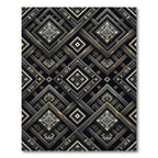 Tribal Face Interlocking Diamond Rug