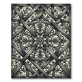Ornate Wood Lattice Floral Medallion Rug