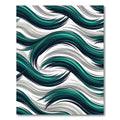 Teal and Slate Abstract Flowing Wave Rug