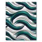 Teal and Slate Abstract Flowing Wave Rug