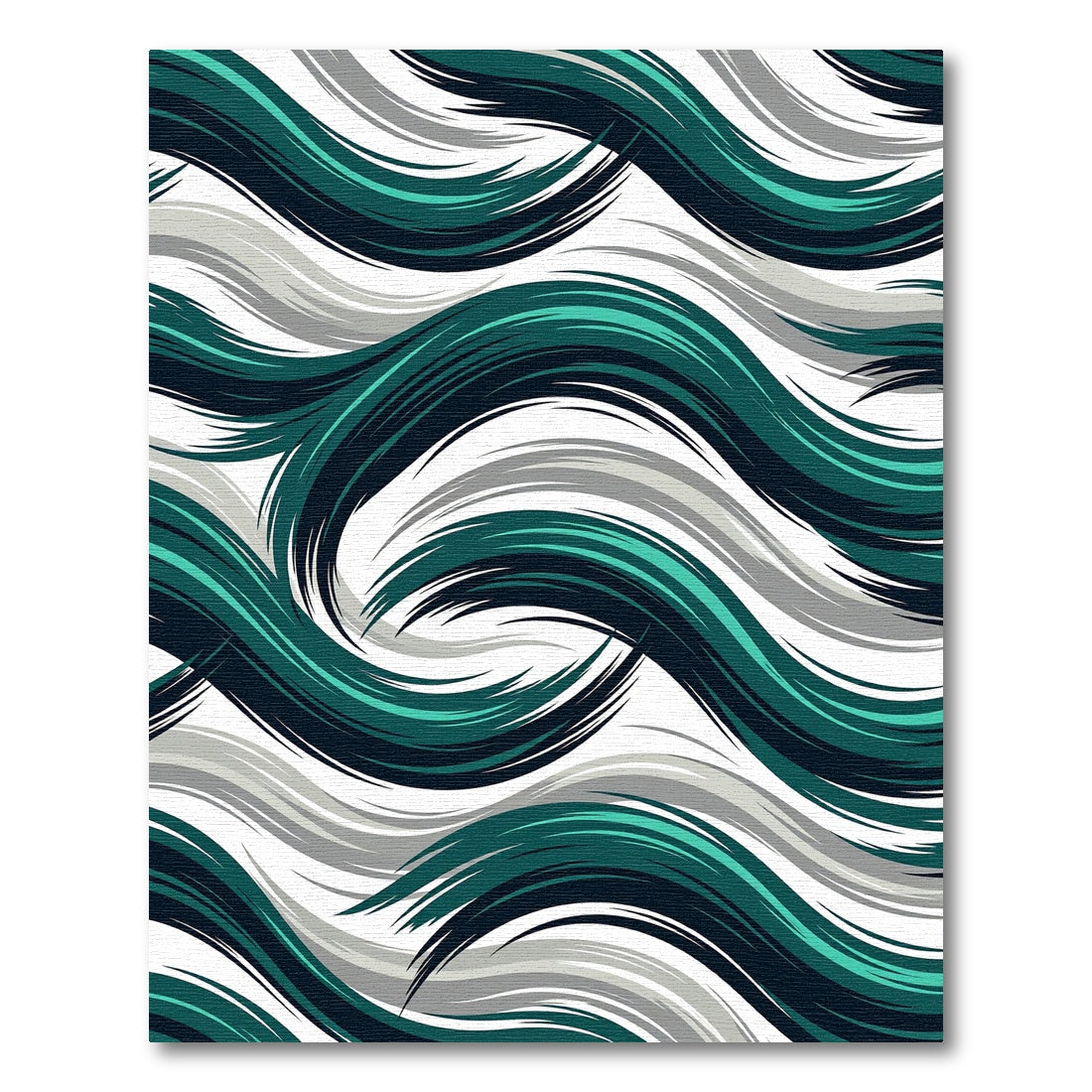 Teal and Slate Abstract Flowing Wave Rug
