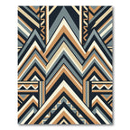 Geometric Peaks Brown Gray and Cream Rug