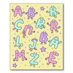 Playful Alphabet Characters Confetti Design Rug