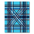 Bold Blue Intersecting Plaid Rug