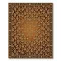 Rich Amber Paisley Floral Border Rug