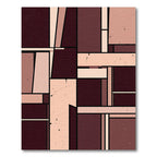 Geometric Burgundy Ochre Blocks Rug