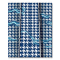 Navy Houndstooth with Dynamic Blue Waves Rug