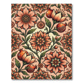 Coral Pomegranate Floral Medallion Rug
