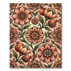 Coral Pomegranate Floral Medallion Rug