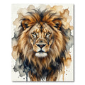 Majestic Watercolor Lion Face Portrait Rug