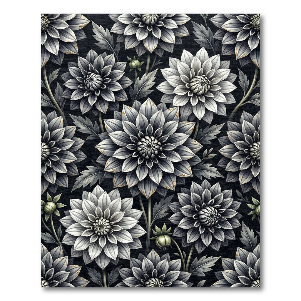 Monochromatic Dahlia Garden Botanical Rug