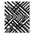 Bold Black White Arrows Geometric Rug