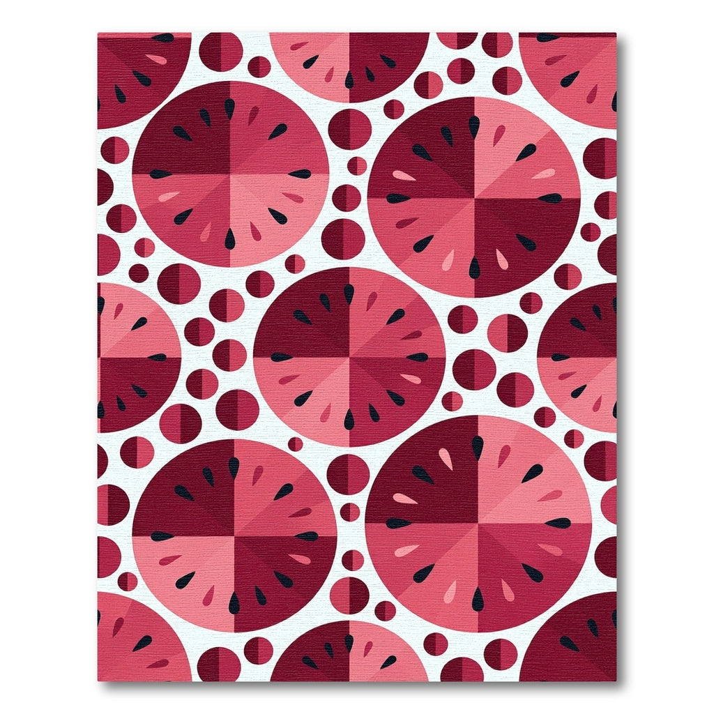 Abstract Red Pink Watermelon Slices Rug