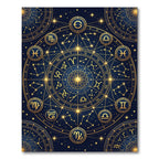 Celestial Gold Zodiac Constellation Map Rug