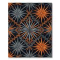 Sharp Orange Gray Starburst Geometric Rug