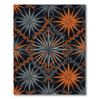 Sharp Orange Gray Starburst Geometric Rug