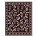 Rich Burgundy Paisley Blossom Border Rug