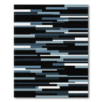 Modern Blue Gray Horizontal Stripe Rug