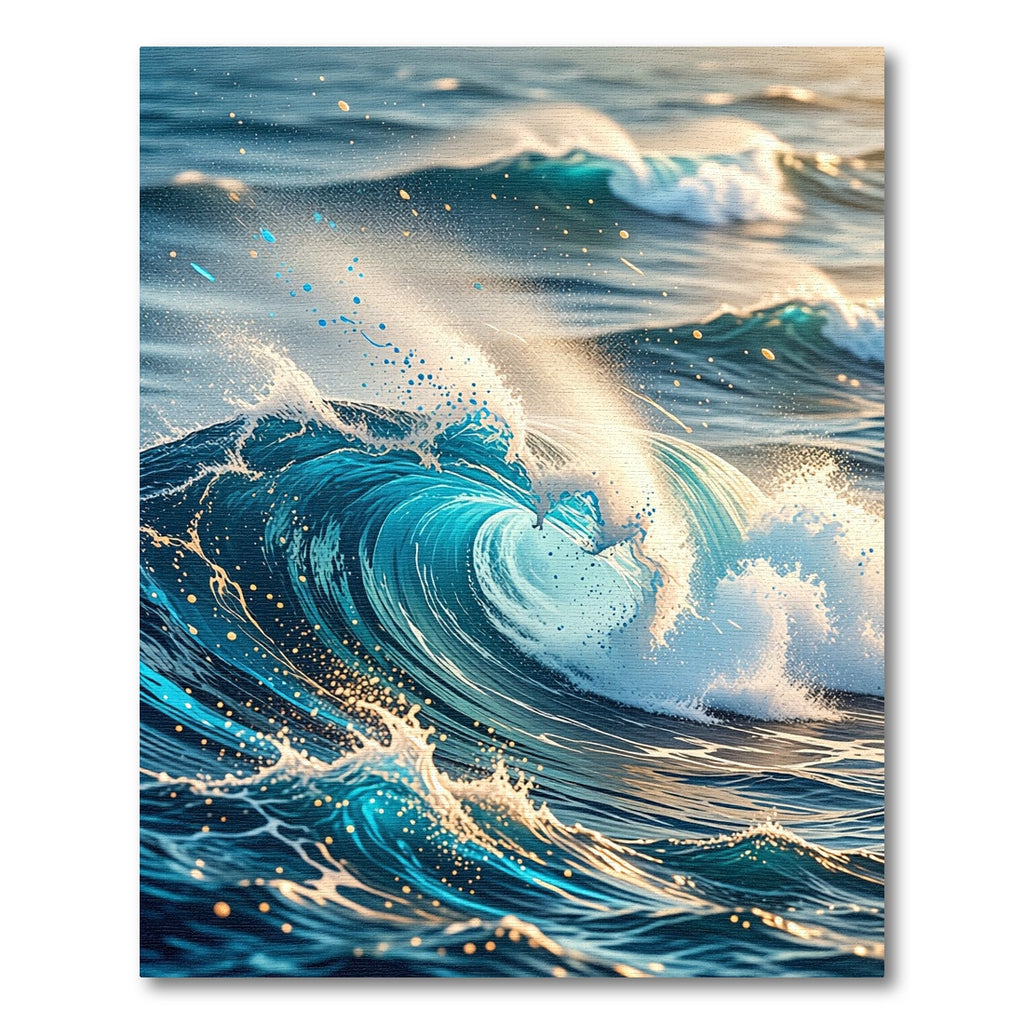 Dynamic Ocean Wave Swirl Abstract Art Rug