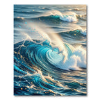 Dynamic Ocean Wave Swirl Abstract Art Rug