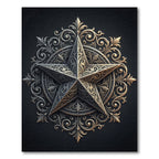 Ornate Silver Celtic Star Mandala Rug