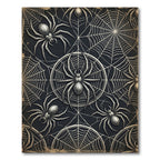 Metallic Gothic Spider Web Art Rug