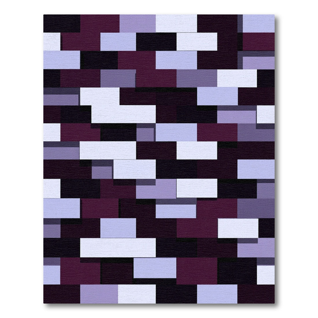 Plum Deep Slate Abstract Rectangles Rug
