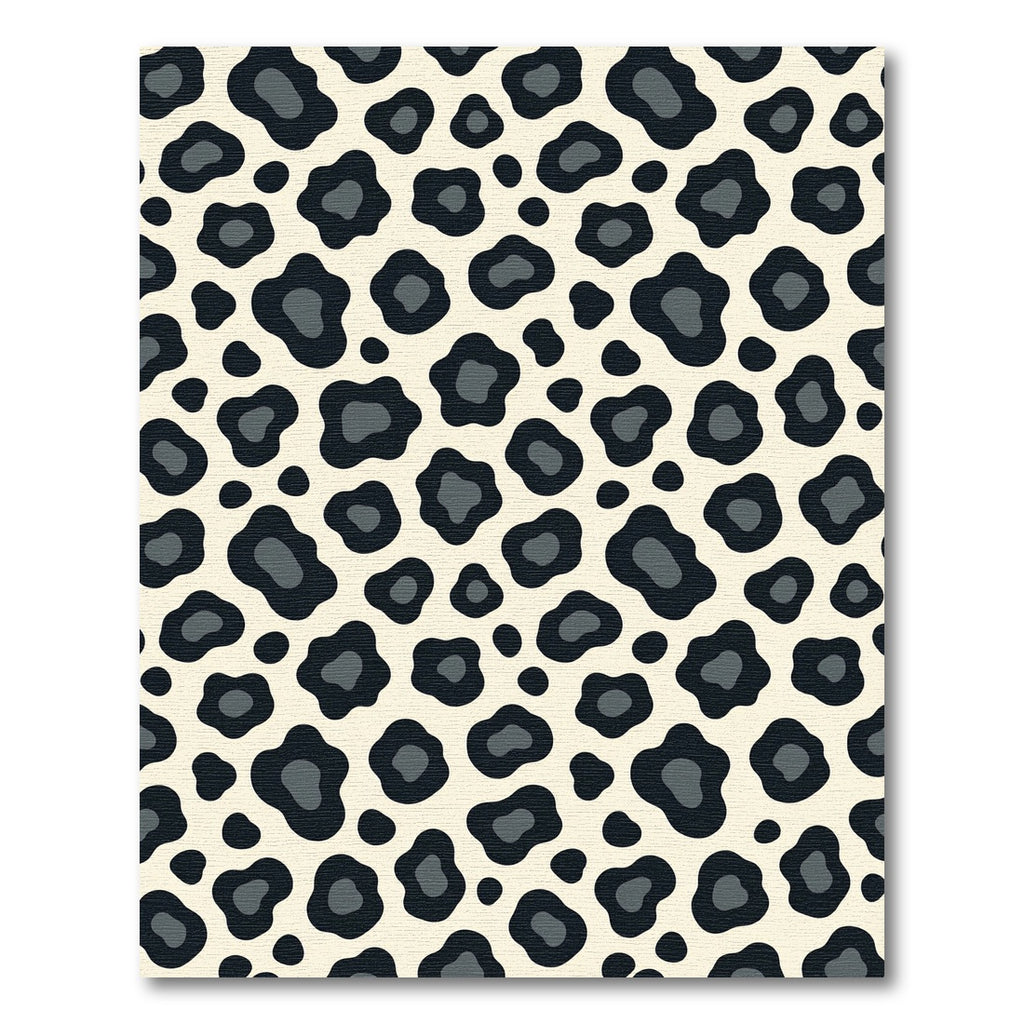 Chic Cream and Charcoal Leopard Spot Rug