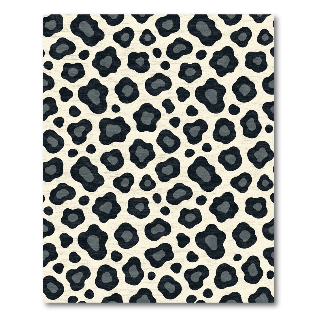 Chic Cream and Charcoal Leopard Spot Rug