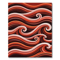 Crimson Orange Swirling Waves Rug