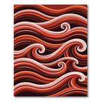 Crimson Orange Swirling Waves Rug