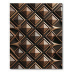 Geometric Wood Tone Pyramid Diamond Rug