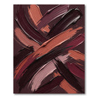 Abstract Burgundy and Sienna Brushstrokes Rug