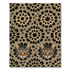 Brown Black Feline Flower Collage Rug