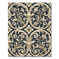 Cream Acanthus Leaf Scrollwork Rug