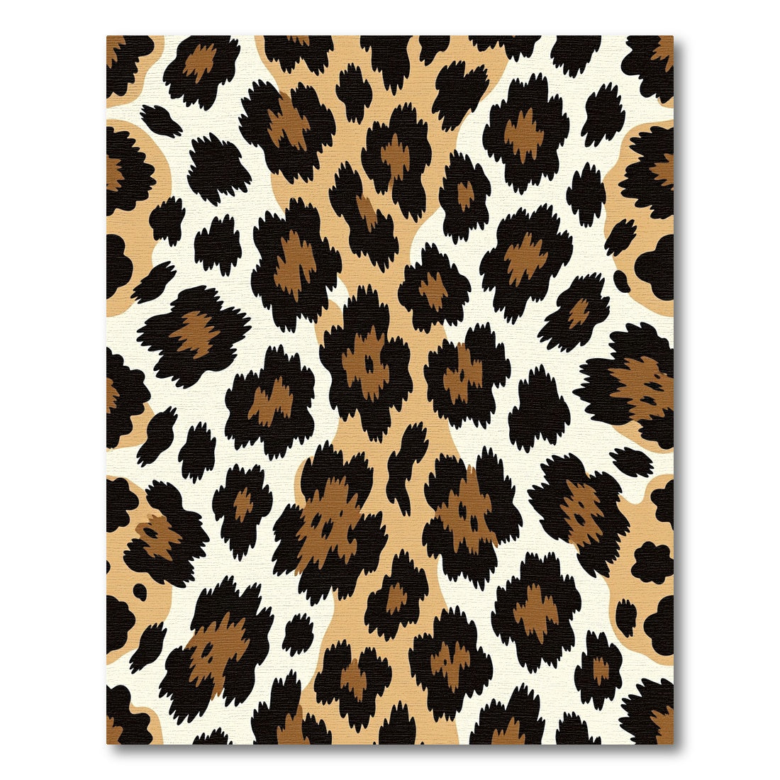Bold Beige and Black Leopard Spot Rug