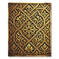 Elegant Golden Baroque Scroll Filigree Rug
