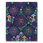 Whimsical Purple Spider Web Forest Rug