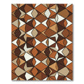 Geometric Terra Cotta Diamond Collage Rug