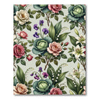 Vintage Rose Cabbage Lily Garden Rug