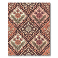 Ornate Rose Damask Earth Tone Diamond Repeat Rug