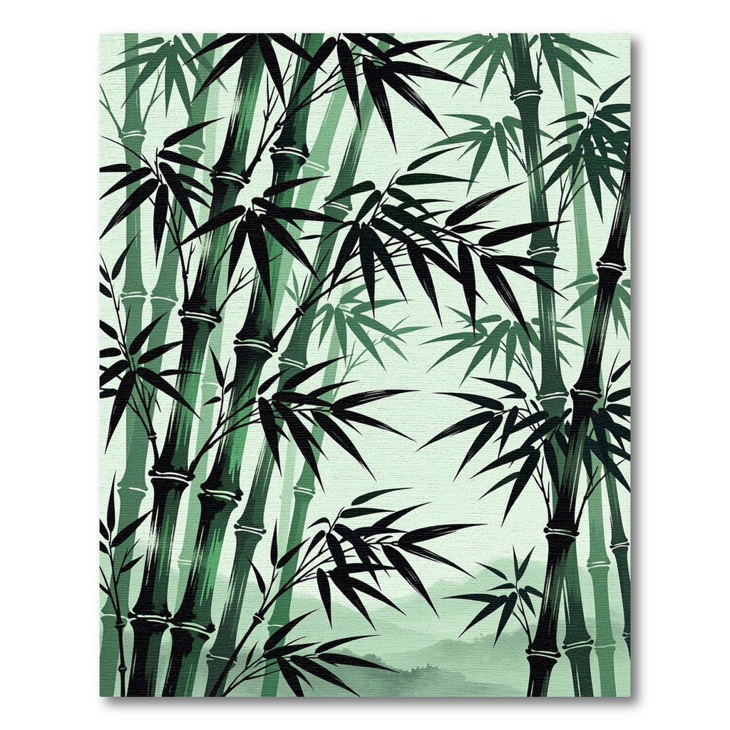 Emerald Green Bamboo Forest Grove Rug