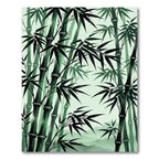 Emerald Green Bamboo Forest Grove Rug