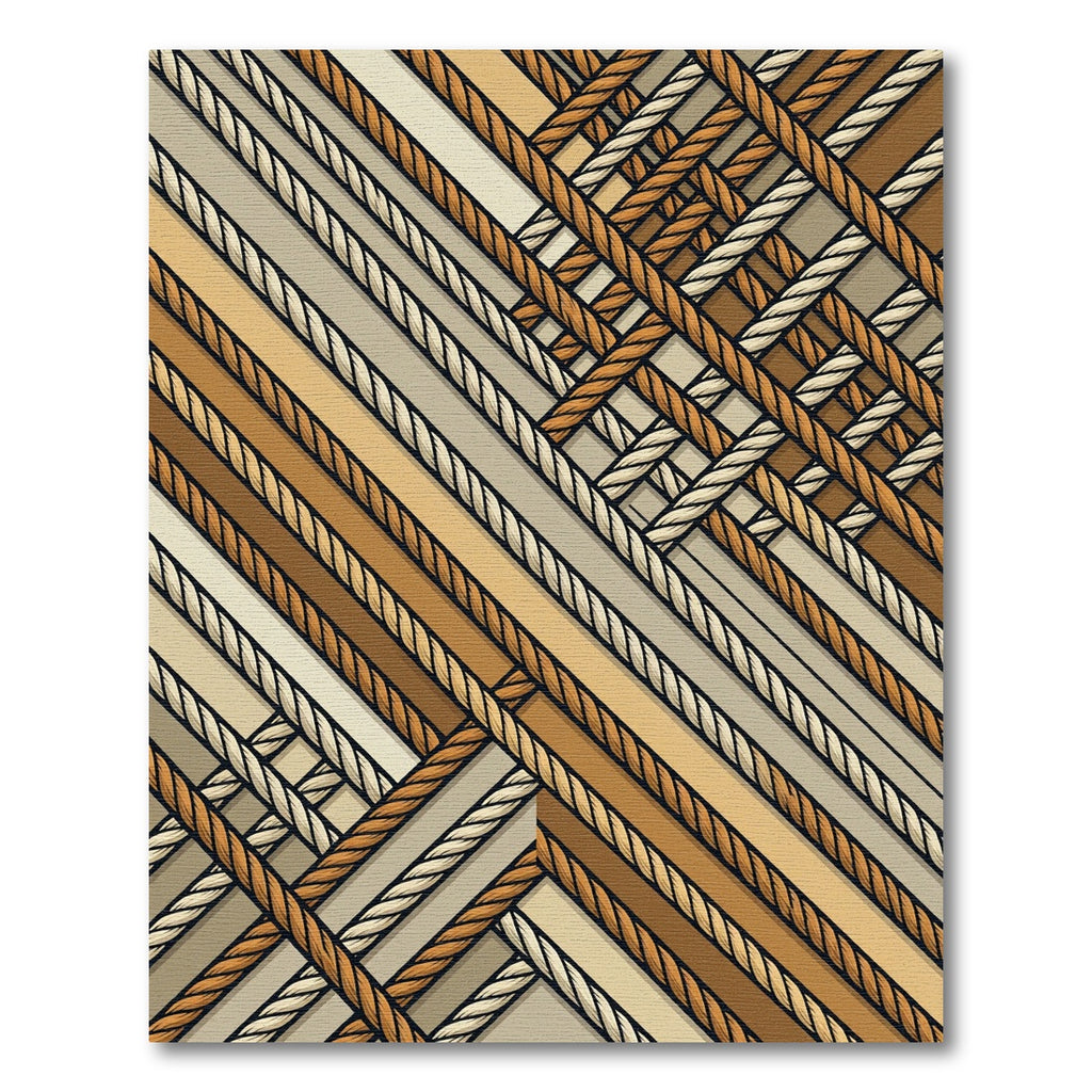 Woven Earth Tones Diagonal Rope Rug