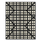 Modern Neutral Cream Grid Lattice Rug